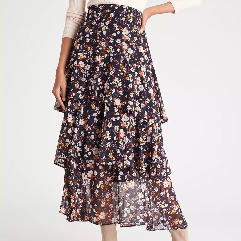 NWT Ann Taylor Flounce Maxi Skirt